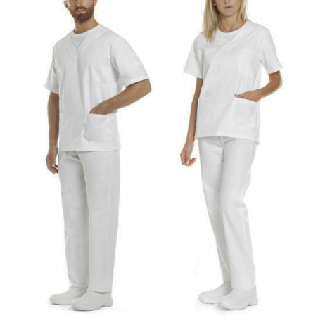 Completo casacca e pantalone UNISEX col. Bianco
