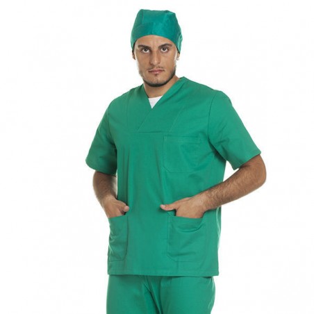Casacca scollo V unisex VERDE
