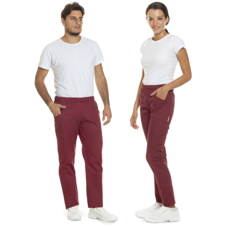 Pantalone Unisex in cotone colore BORDEAUX