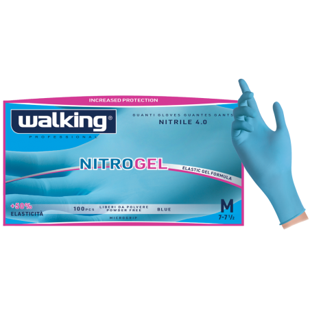 NITROGEL AZZURRO GUANTI NITRILE SENZA POLVERE da 4.0 gr.