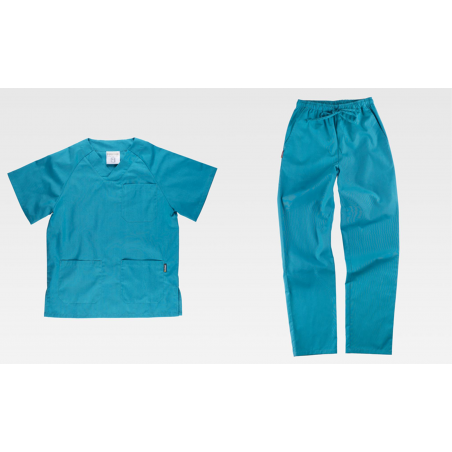 Completo casacca e pantalone UNISEX col. TURCHESE