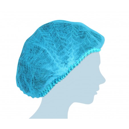 CUFFIE MONOUSO AZZURRO PER CAPELLI IN TNT DA 100 PZ. / 1000 PZ.