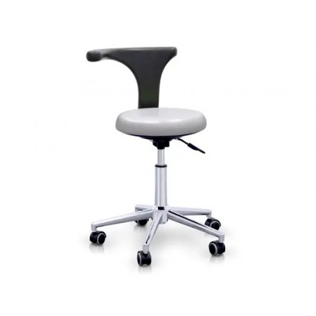 Sgabello GRIGIO con schienale ergonomico