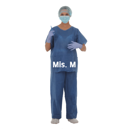 Completo idrorepellente monouso non sterile – Blu, 38 gr – Misura M-L