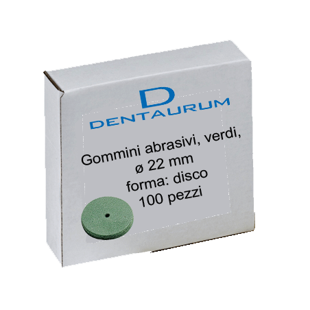 Gommini abrasivi, verdi, ø 22 mm, forma: disco 100 pz.
