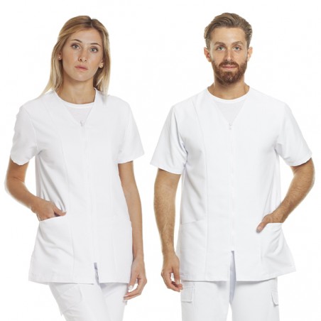 Casacca zip unisex mis. M col. BIANCO