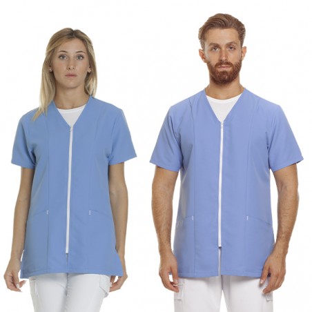 Casacca zip unisex Mis. L col. CELESTE