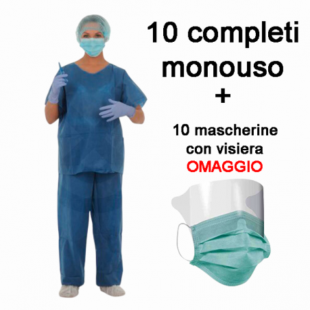 COMPLETO IDROREPELLENTE NON STERILE colore BLU 38 gr. Mis. M-L