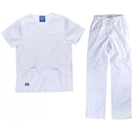 Completo casacca e pantalone ELASTICIZZATO UNISEX col. BIANCO