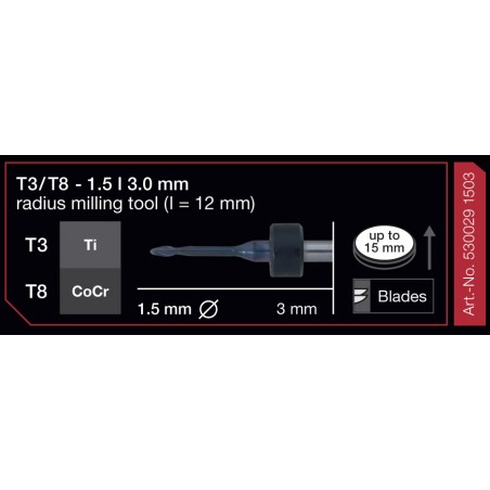 FRESA IMES 3MM T3/T8 1,5mm 530029 1503