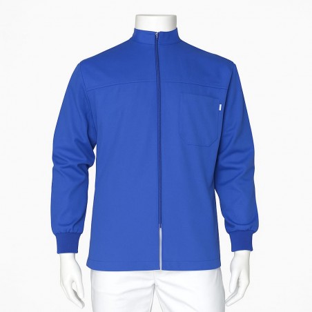 CASACCA UOMO COLLO COREANA ZIP LUNGA CON SOFFIETTO Col. CELESTE