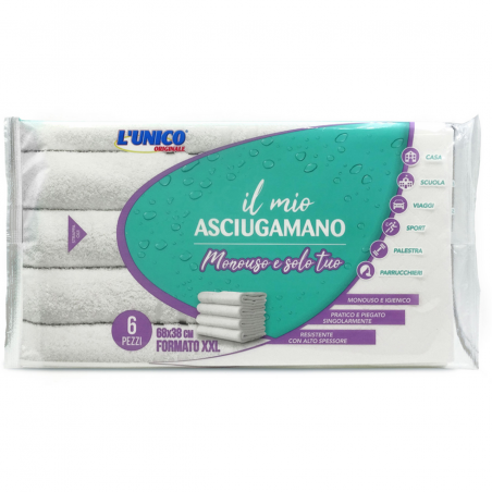 L'UNICO ORIGINALE IL MIO ASCIUGAMANO MONOUSO 68x38 CM 6 PEZZI