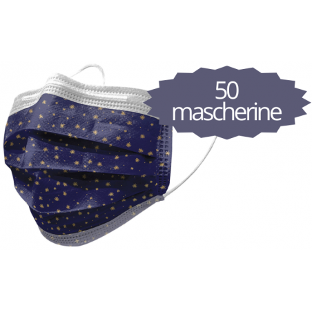 Mascherine chirurgiche fantasia STELLE 3 STRATI da 50 pz. (tipo IIR)