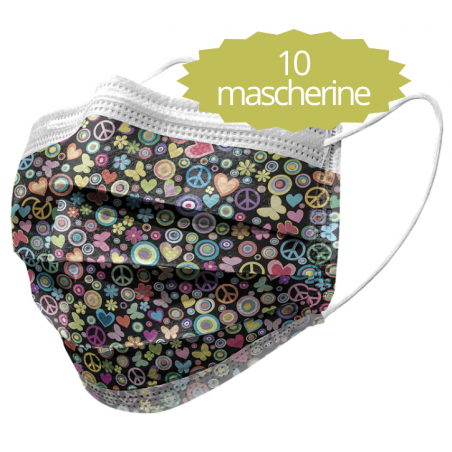 Mascherine chirurgiche fantasia PACE 3 STRATI da 10 pz. (tipo IIR)