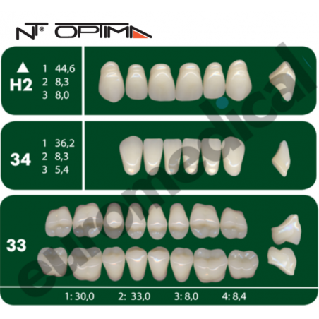 DENTI NT Optima "H2" 3 STRATI (bocca completa)