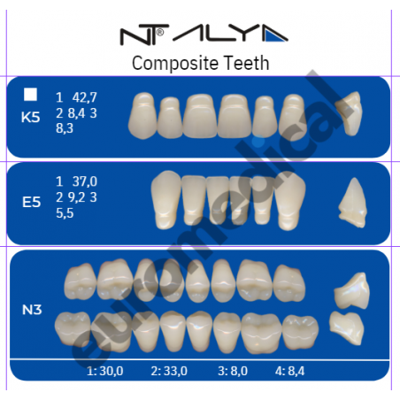DENTI NT ALYA "K5" in composito (bocca completa)