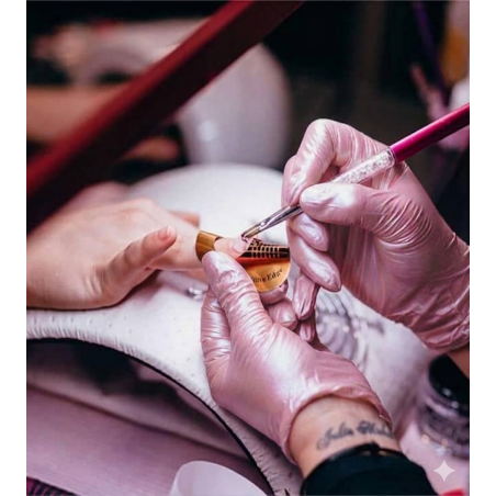 GUANTI Mis.XS NITRILE ROSA PERLA SENZA POLVERE da 4.0 gr.