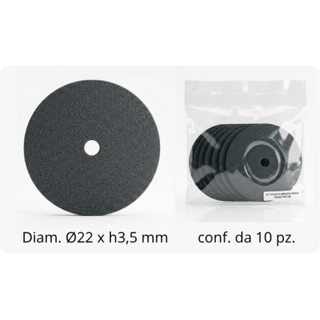 Gommini abrasivi, grigio scuro , forma: ruota 10 pz