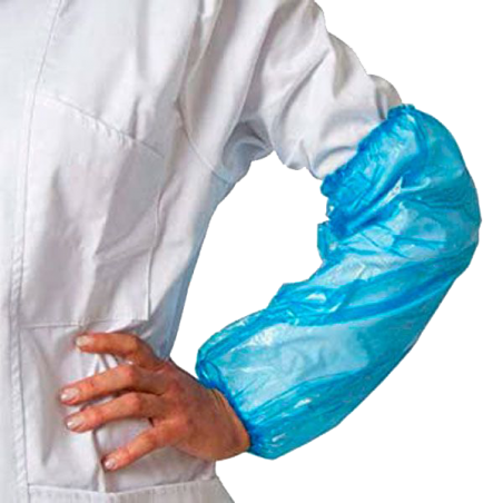 Manicotti Coprimaniche LDPE 3.2gr , Lung 40cm, Spess 12mic Azzurri 100 Pz